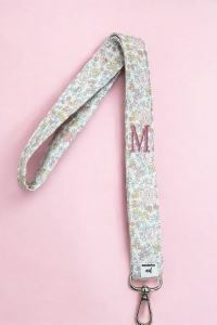 Lanyard flores pastel